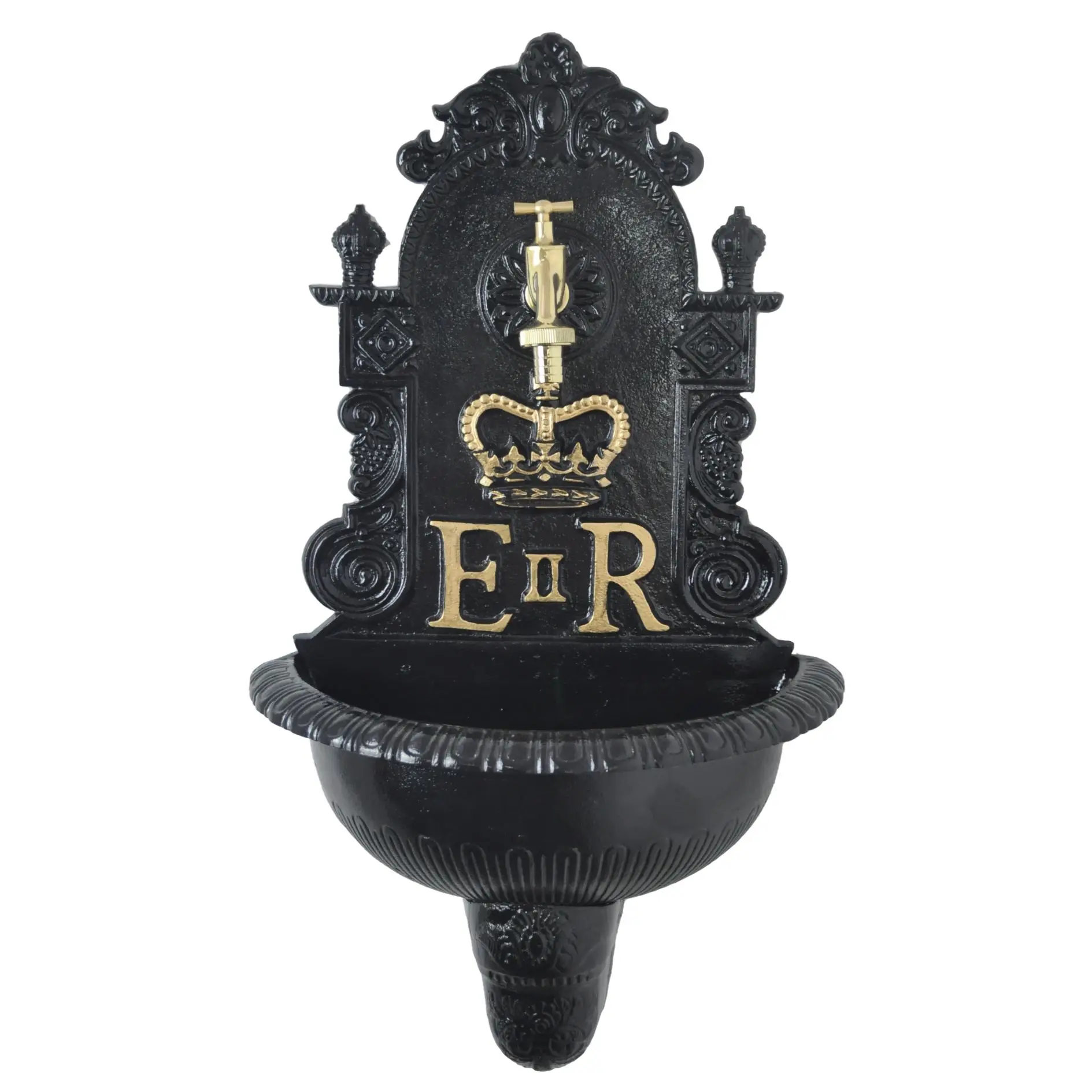 Outside Decorative Vintage Style Fountain Wall Fountain With Tap Cast Iron Custom Handpainted Garden Wall Fountain Water Supply