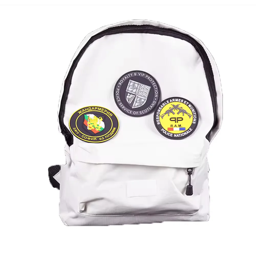 3D Soft PVC Patch for Customizable Bag Woven Fabric Rubber Label with Unique Free Design RPG Bazooka Logo 3D Bag Patch