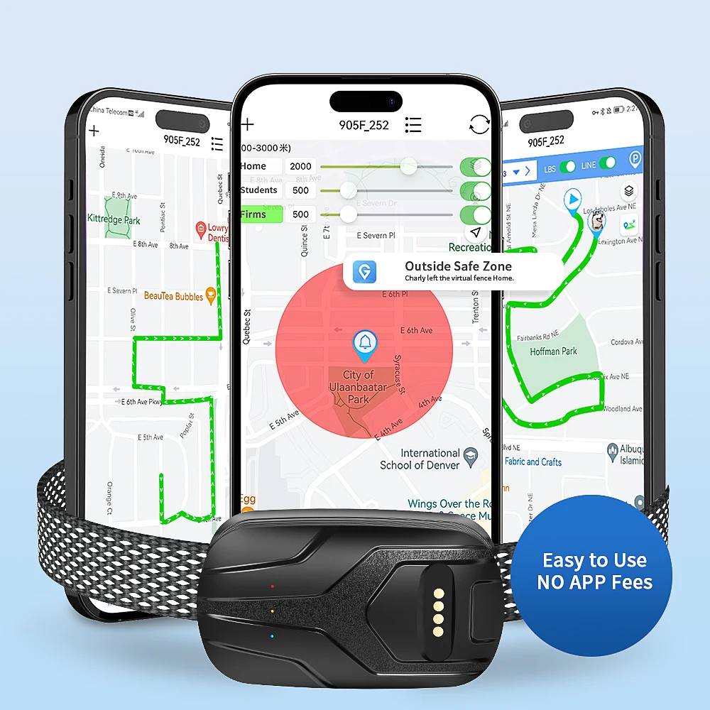 Smart Pet Collar Geo Fence Tracker Locator Waterproof 4G GPS Dog Tracker Collar