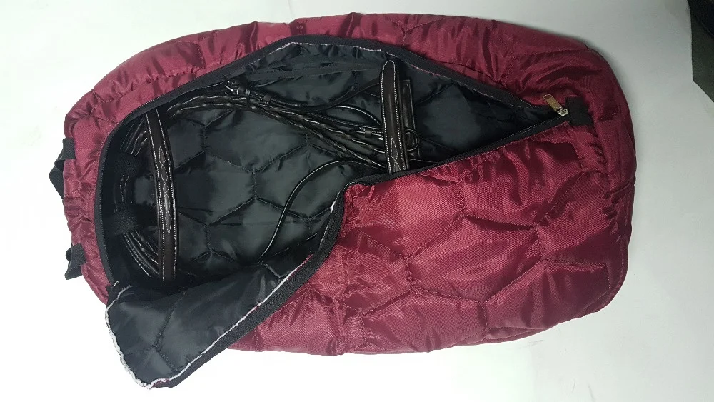 LIGHTWEIGHT HIGH QUALITY MATTY FABRIC QUILTED LEATHER BRIDLE BAG INSIDE POLYFILL TAFTA LINING  LOOP CLOSURE