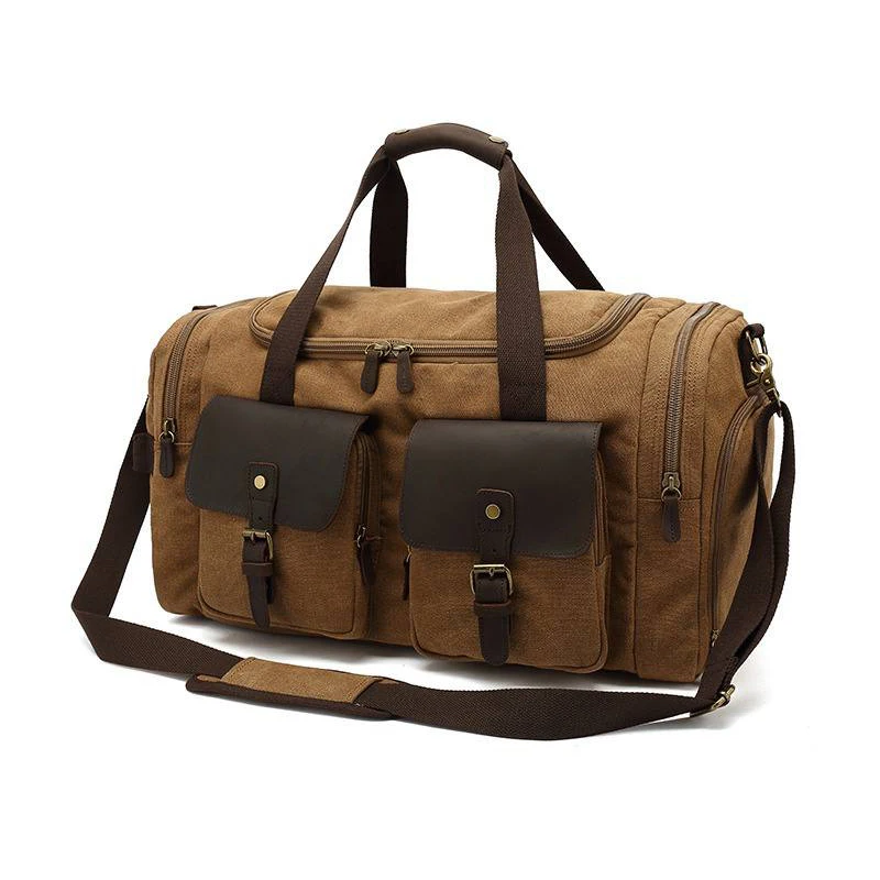 High Quality Stylish Leather Luggage Travel Bag Outdoor Men Genuine Leather Duffle Bag Luggage Bag