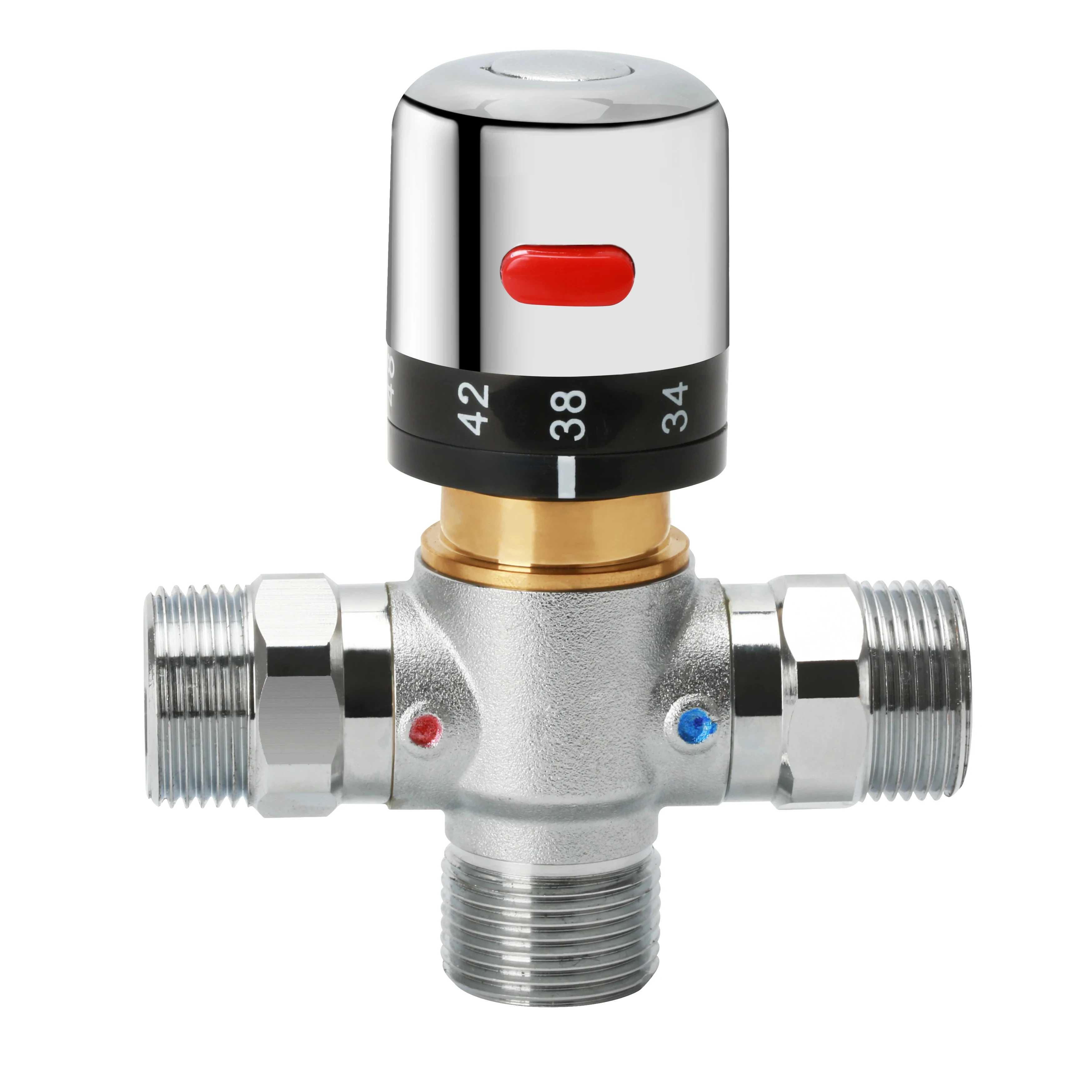 Legom Hot& cold Electroplated chrome digital G1/2 G3/4 thermostatic mixing valve for solar shower system