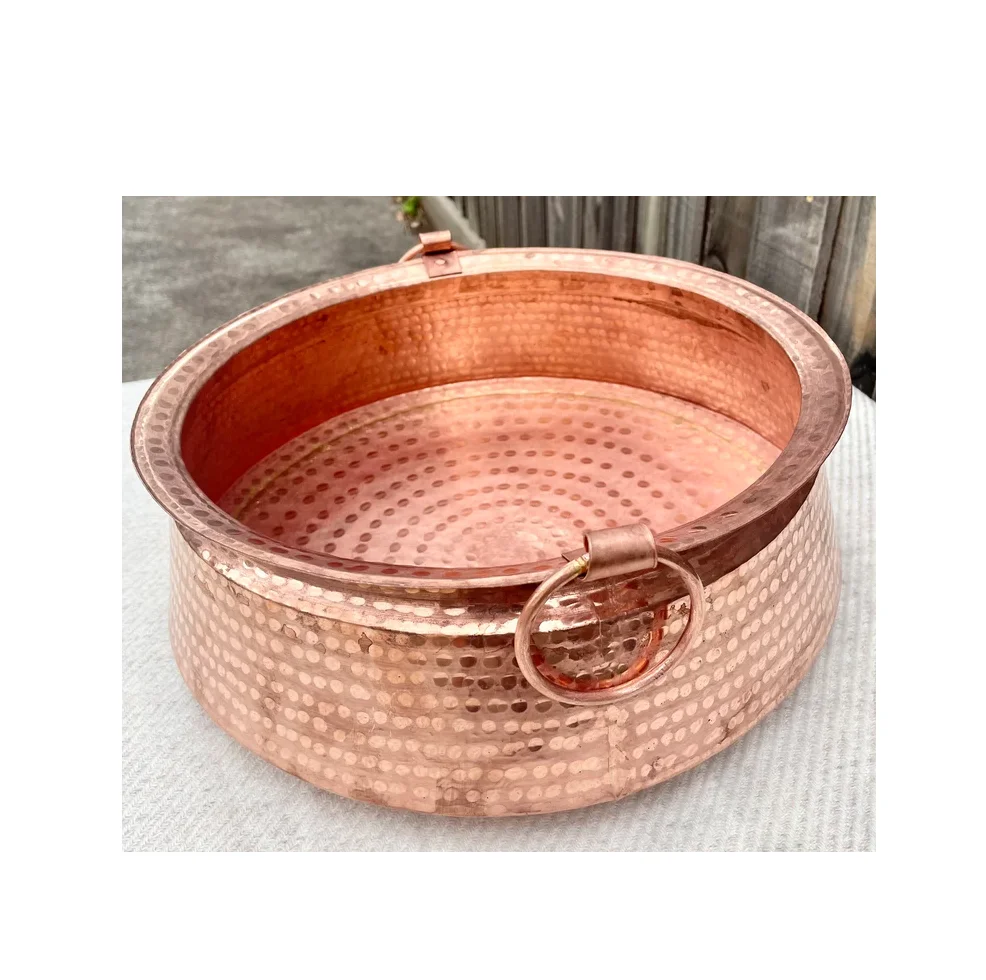 Natural Polish Foot Pedicure Bowl Best Selling Customize Packing Copper Hammered Luxury Round Shaped