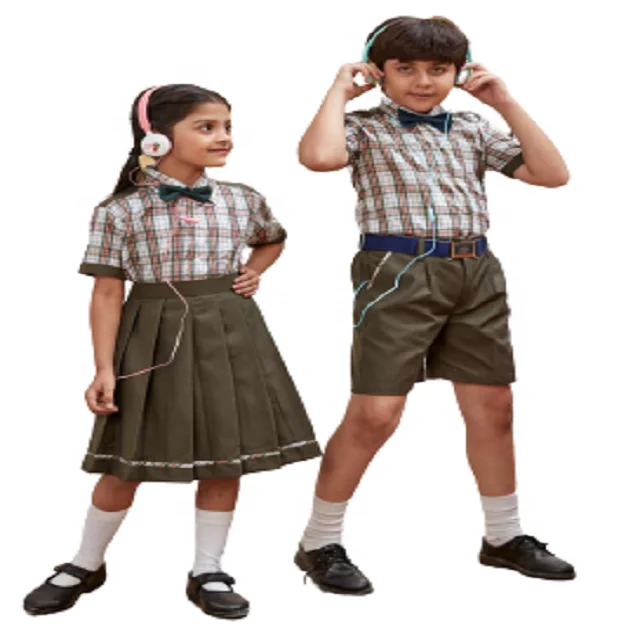 Оптовая Продажа унисекс Начальная школьная форма комплект высшего качества индивидуальные летние рубашки для мальчиков и девочек