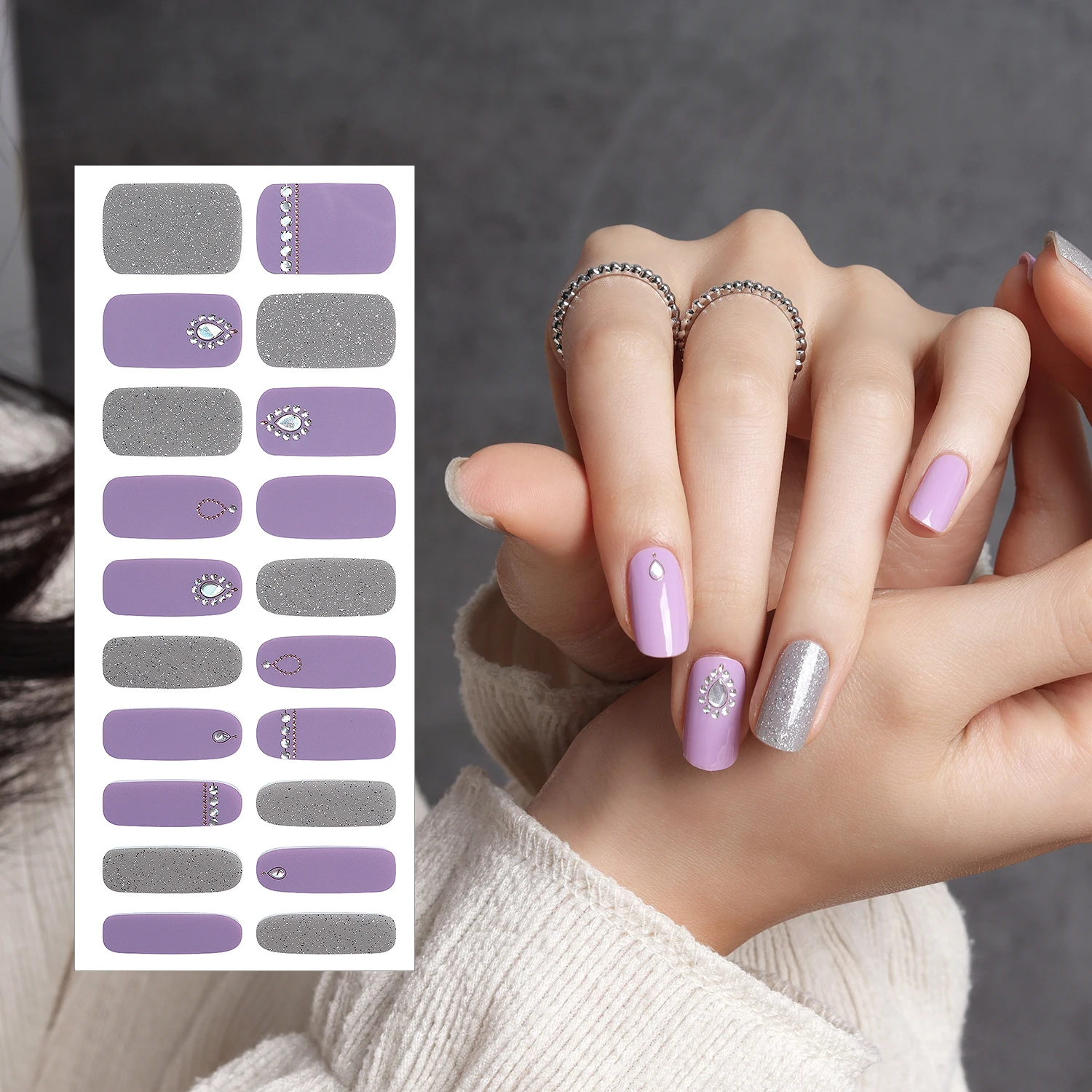 ShineB Gel Nail Strips #45898 Aurora Illusion Best selling Nail wraps and easy nail stickers Salon High Quality made in korea