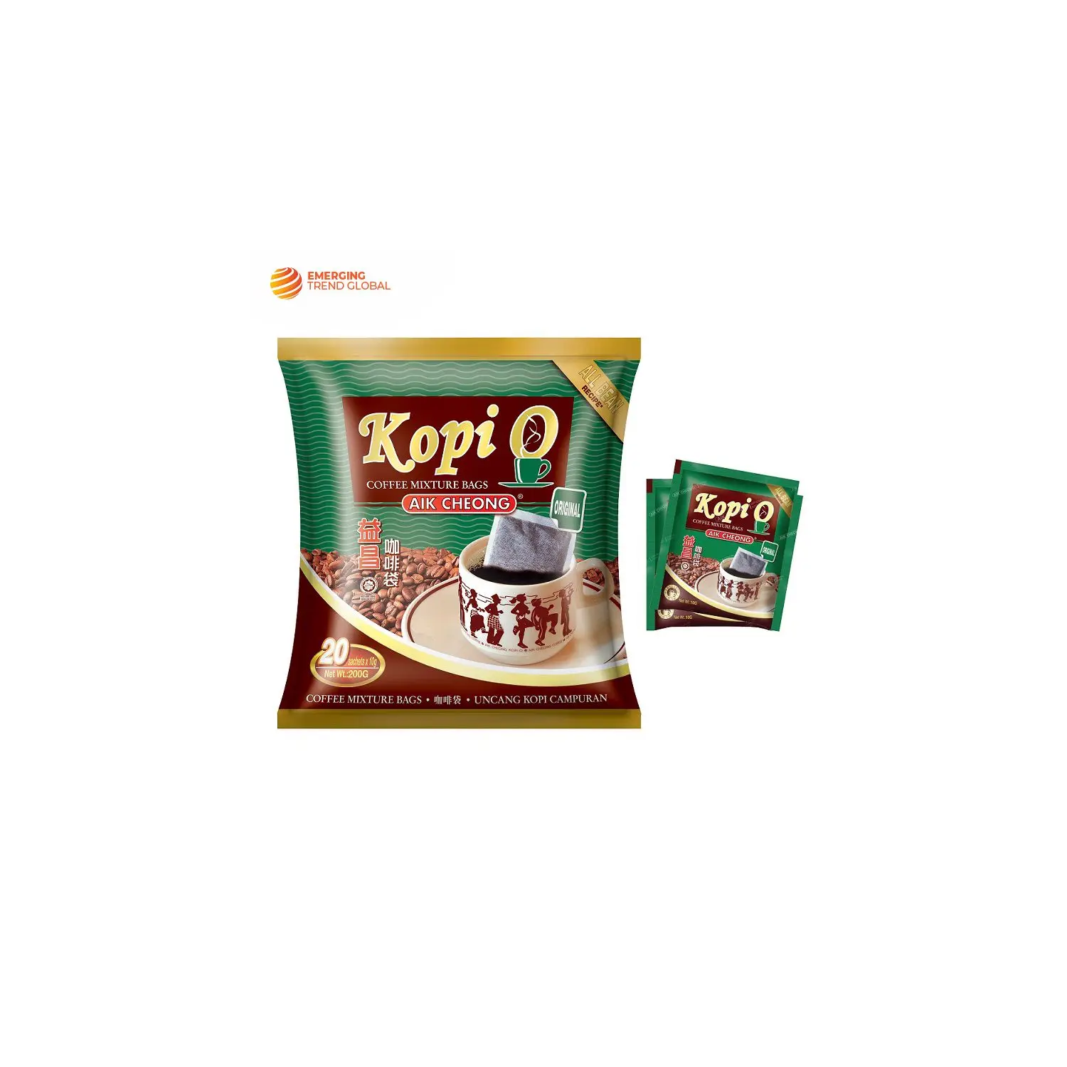 Высшее качество, Лидер продаж, Малайзия, горький вкус, смесь мгновенного кофе Kopi-O, оригинальный вкус, длительный срок годности, упаковка, 6 кг Вт