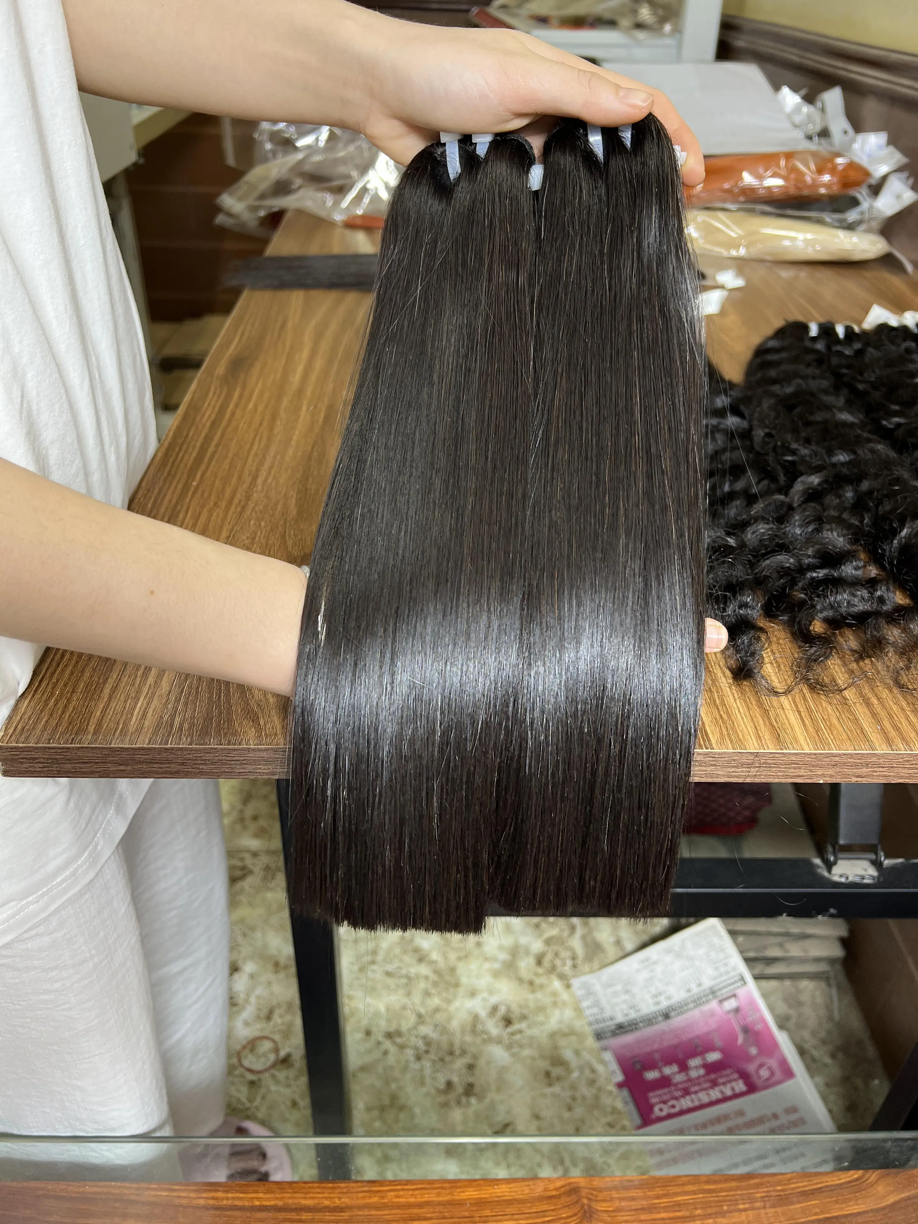 Top Quality 2023 Hair Bundles SDD Bone Straight Human Hair, 100% Raw Virgin Hair Vietnam, Wholesale Price Factory