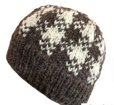 Bennie Gray Woolen Caps Custom Design Plaid and Stripe Knitting Cap for Winter for Travel Business 100% Wool Designer Logo