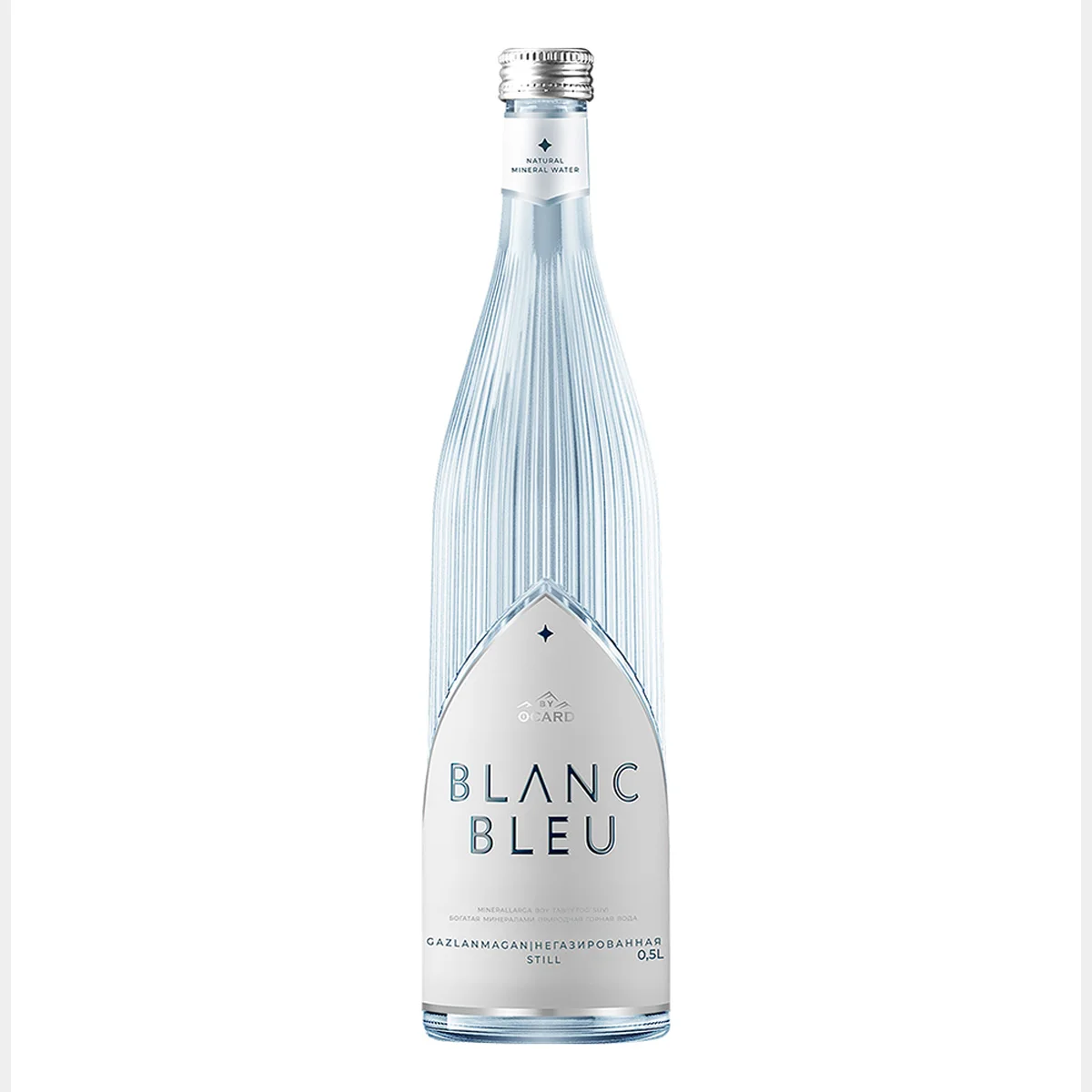 Glass bottle Blanc Bleu still 500ml balanced with natural minerals with a unique and versatile appeal