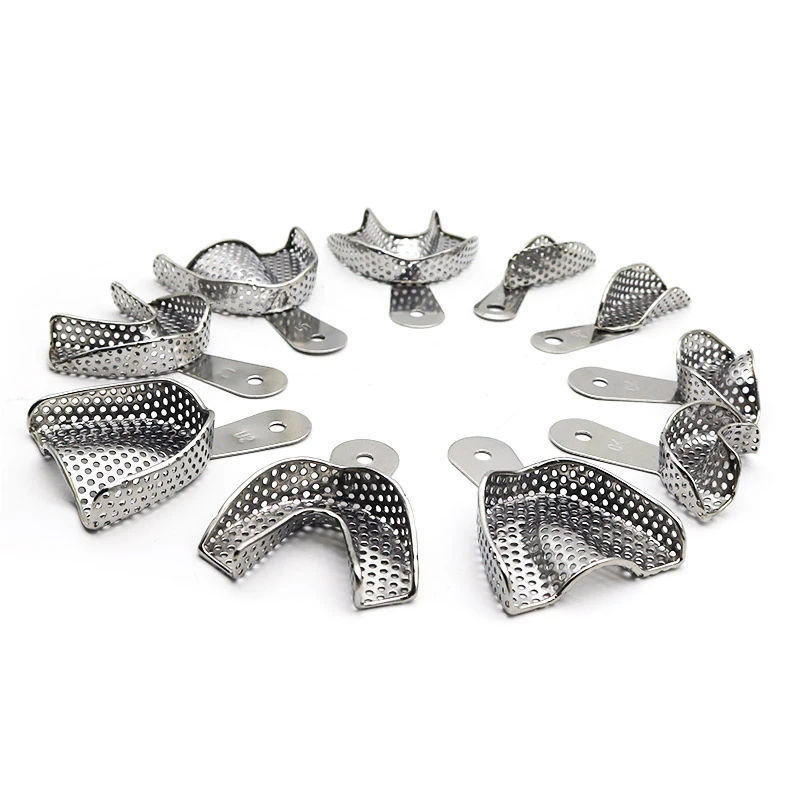 Dental Autoclavable Metal Impression Trays Stainless Steel Impression Trays Dental Impression Trays Set for best Impressions
