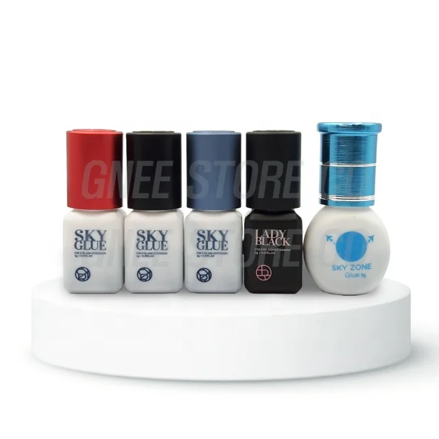 Sky Glue S+ 5ml for Eyelash Extensions Korea Original Sky Glue Red Cap Fast Dry Long Lasting Eyelash Glue Private Label Adhesive