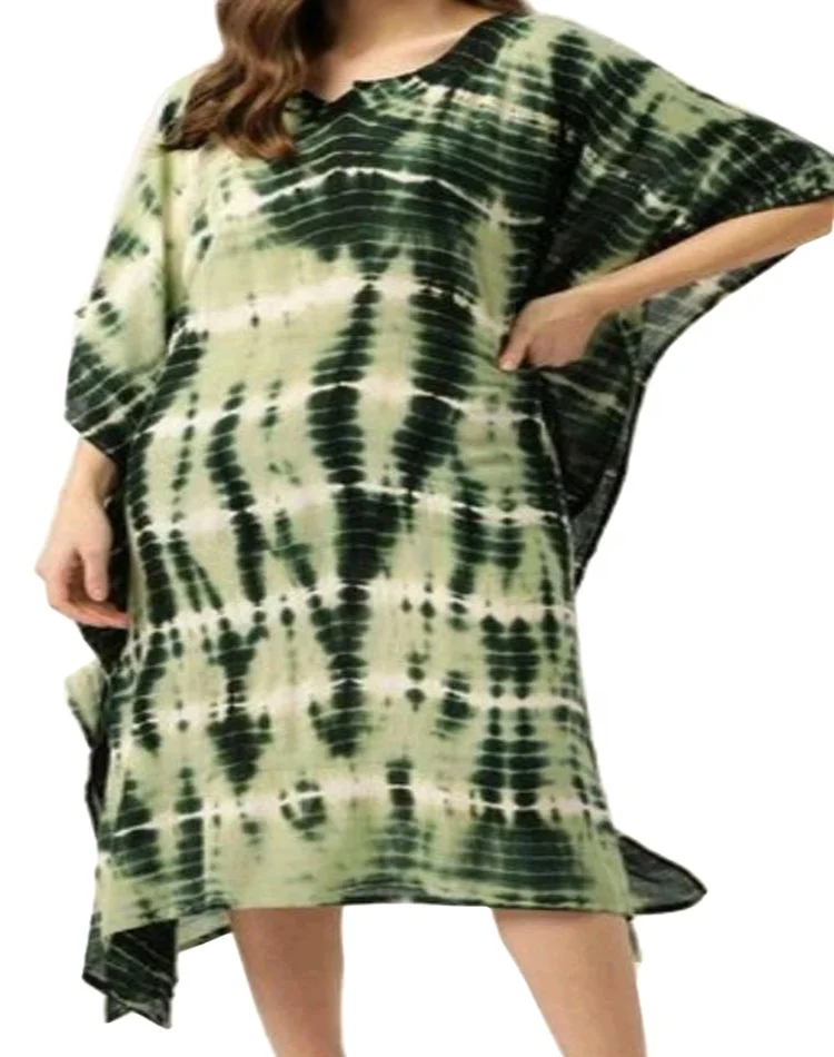 Пляжная одежда для купания сексуальное роскошное длинное платье с узором из 100% вискоза в виде тай-дай v-образным вырезом кафтан пляжный курортный бассейн женщин