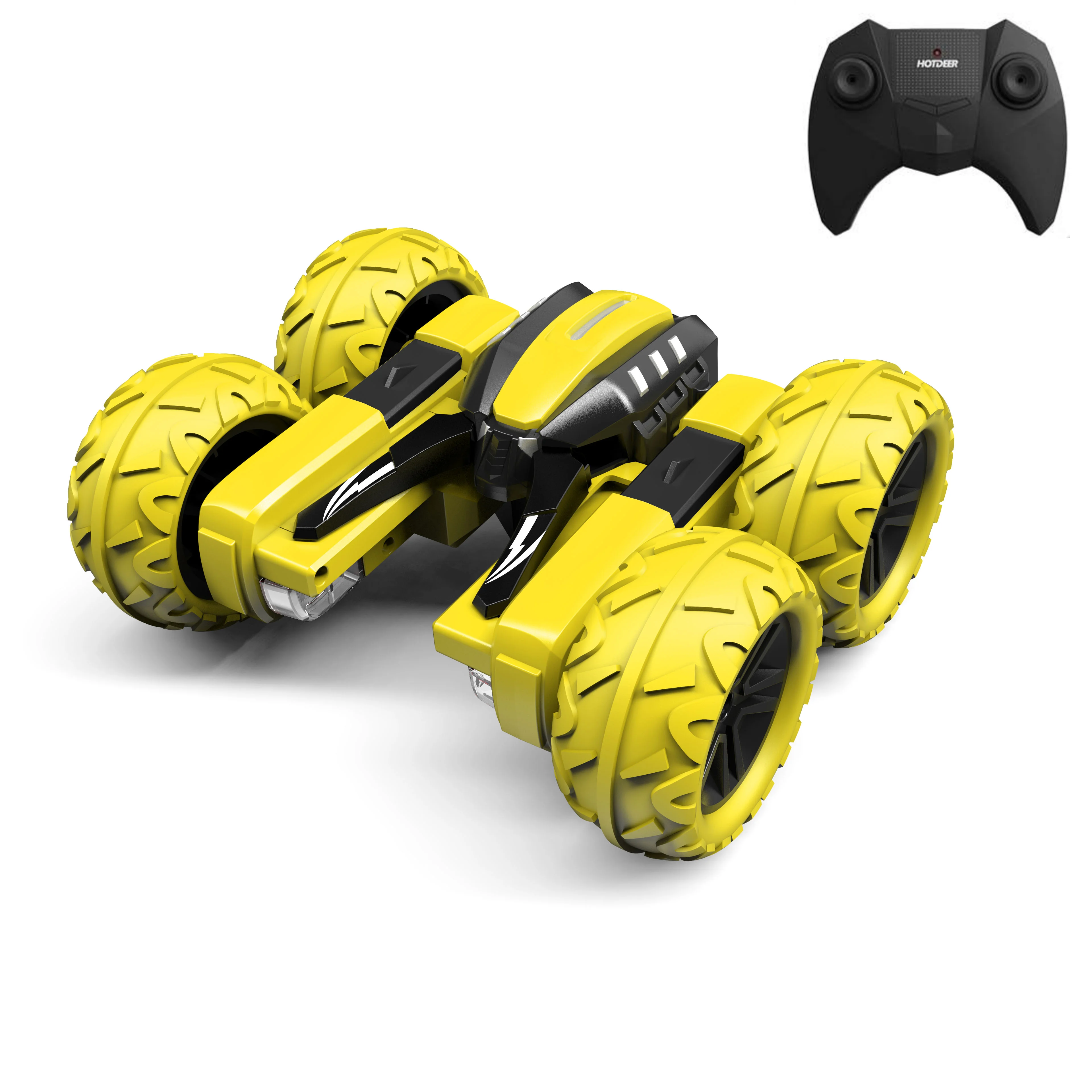 РУ игрушечный мини-автомобиль 4WD 2 4 ГГц двухсторонний вращающийся гоночный автомобиль 360 переворачивается внедорожный хобби Rc трюк со светодиодным светом