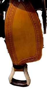 Top Quality Genuine leather  Two Tone colour western saddle with hot seat hand tolled carving rawhide strap