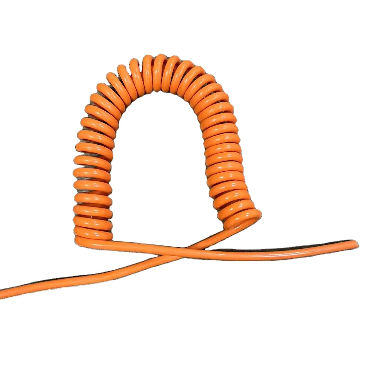 OEM ODM 7 core bright surface handle wire PU spring cable  multi-core processing custom spiral wire