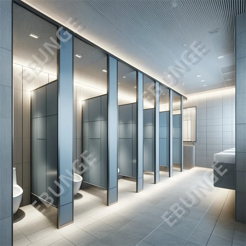 Wood Grain Design Washroom Cubicle Restaurant Bathroom Stalls Modern Aluminum Honeycomb Board Toilet Cubicle Partition