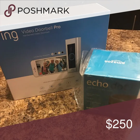 HOT NEW Ring Video Doorbell Wired bundle with Ecko Dot