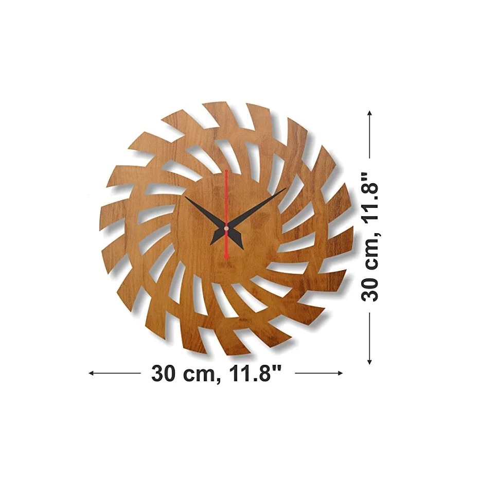 New Arrival Wooden Wall Clock wall Decorative Brown Clocks handmade with Unique design Best Anniversary Gift with Low pest price