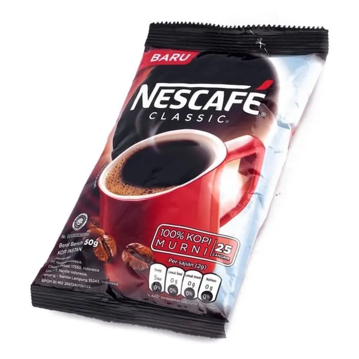 Оптовая продажа кофе для напитков Nescafe Classic 50 г в упаковке кофеин горькие индонезийские продукты. Горячая Распродажа