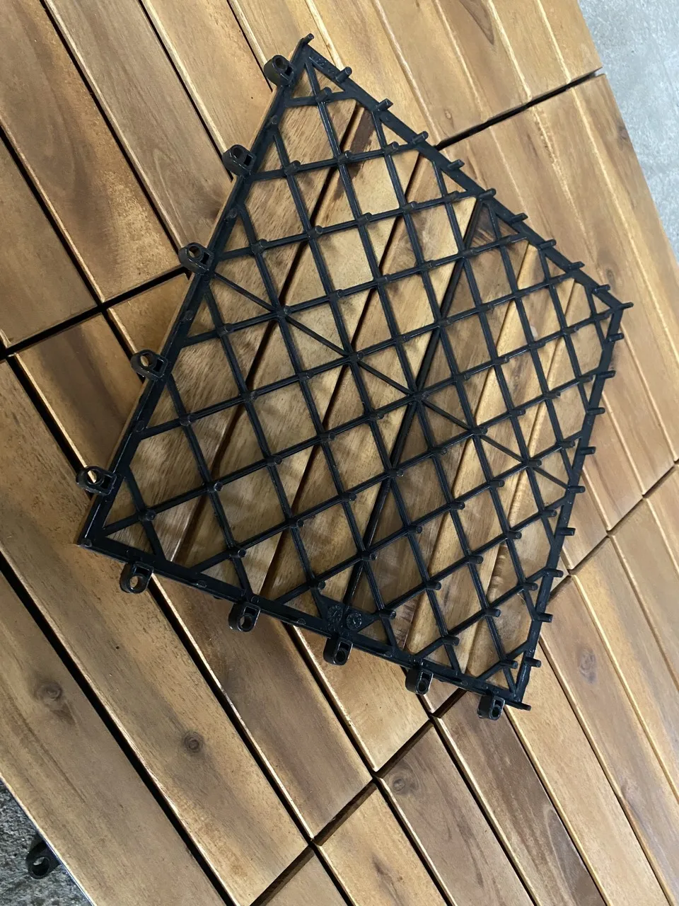 Wood Deck Tiles 12 Slats Wood Decking Floor Natural Solid Exterior or Outdoor Teak Wood Flooring