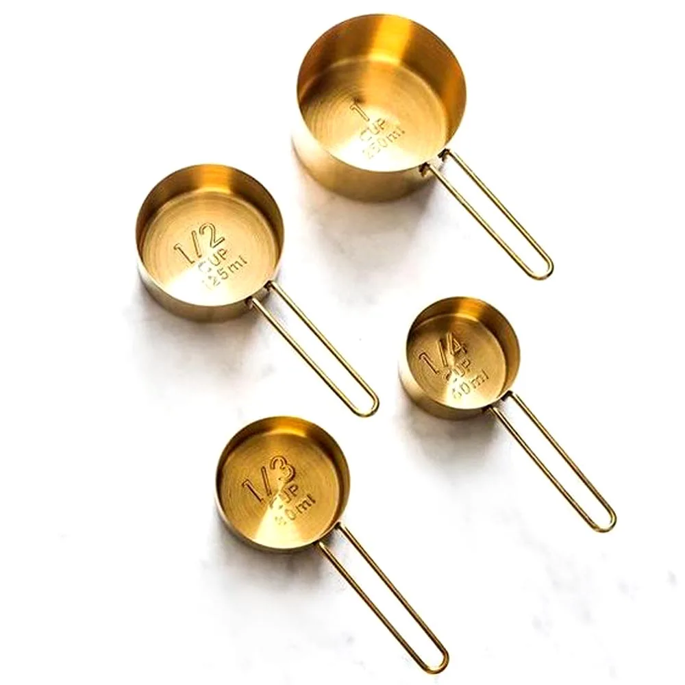 long handled measuring spoons Stainless Steel Unique Design Silver Measuring Cup Serving Powder Scoop