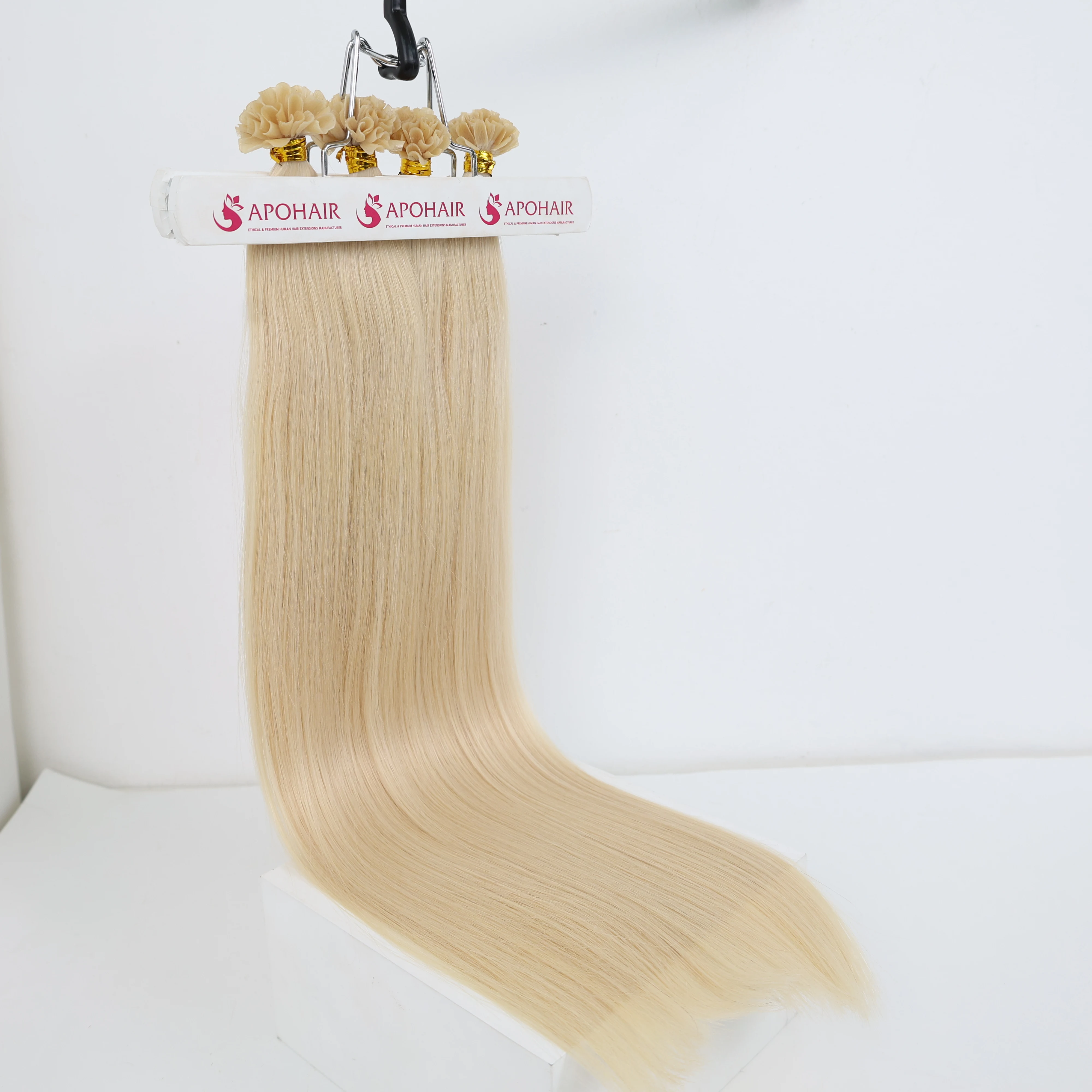U-TIPS keratin bond Virgin Human Hair White Blond Color #PLA01 Hair Extensions Straight U Tip Hair Extension