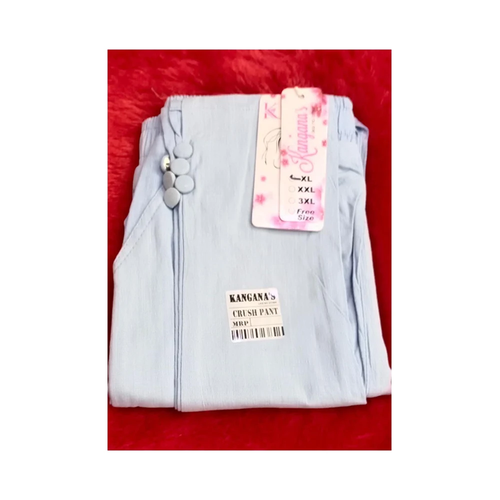 Best Quality Women Rayon Slab Lycra Crush Pant Available At Wholesale Price From Indian Supplier