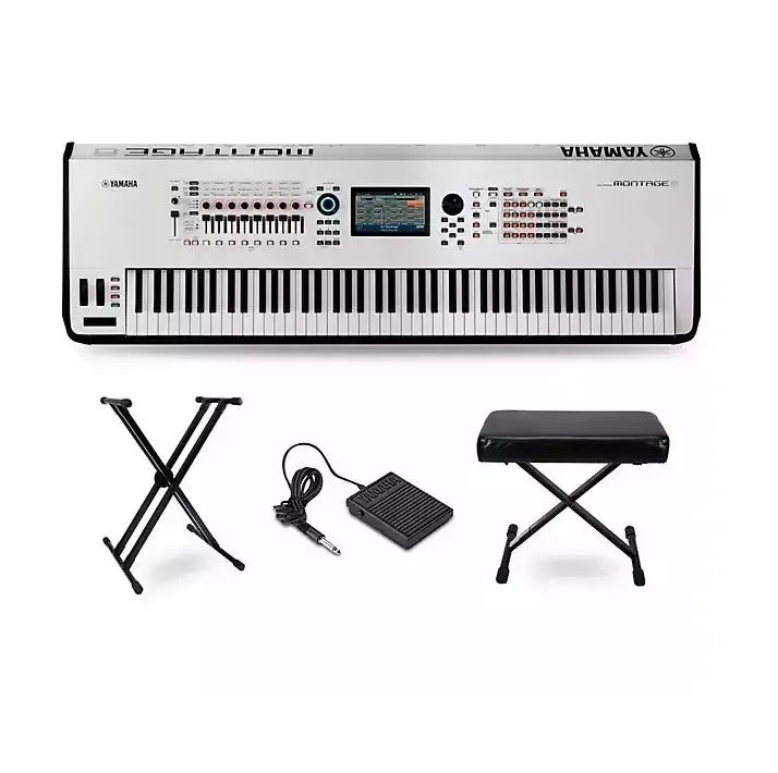 ORIGINAL New Yamahas Montage 8 88-Key Synthesizer Keyboard Piano with Powered Stand Pedals full set