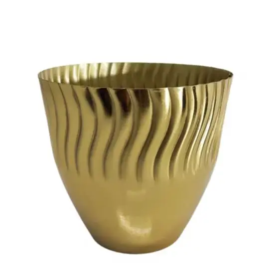Hot Selling Item Iron Round Planter Brass Gold Colour Flower Pot for Home and Garden in Bulk Garden Pots & Planters Flower Pots