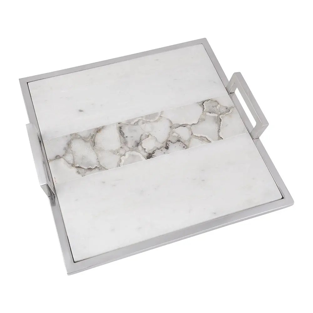 Agate Stripe Tray with Handles