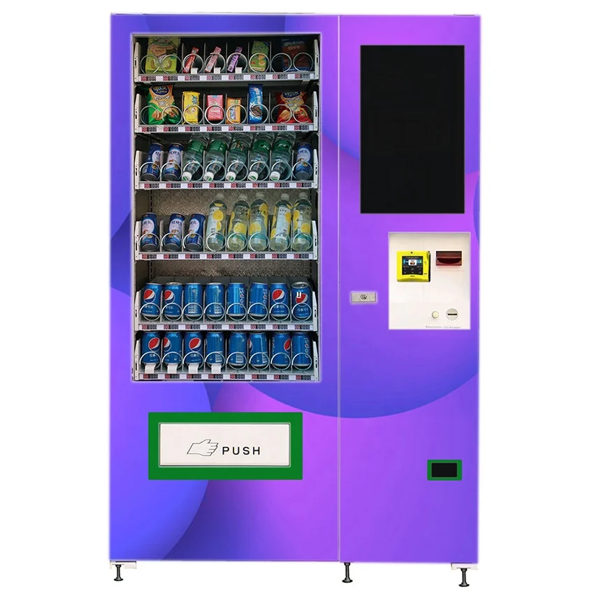 Water French Fries Cup Noodle Snack Vending Lash Vendor Machine Combo for Foods and Drinks