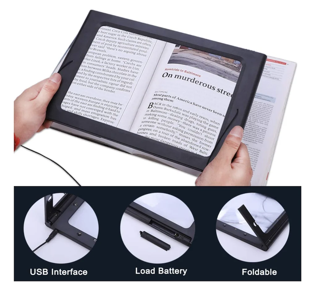 3X Magnifier LED Lighted Illuminated Foldable Desktop Portable with 12 LEDs or 4 LEDs