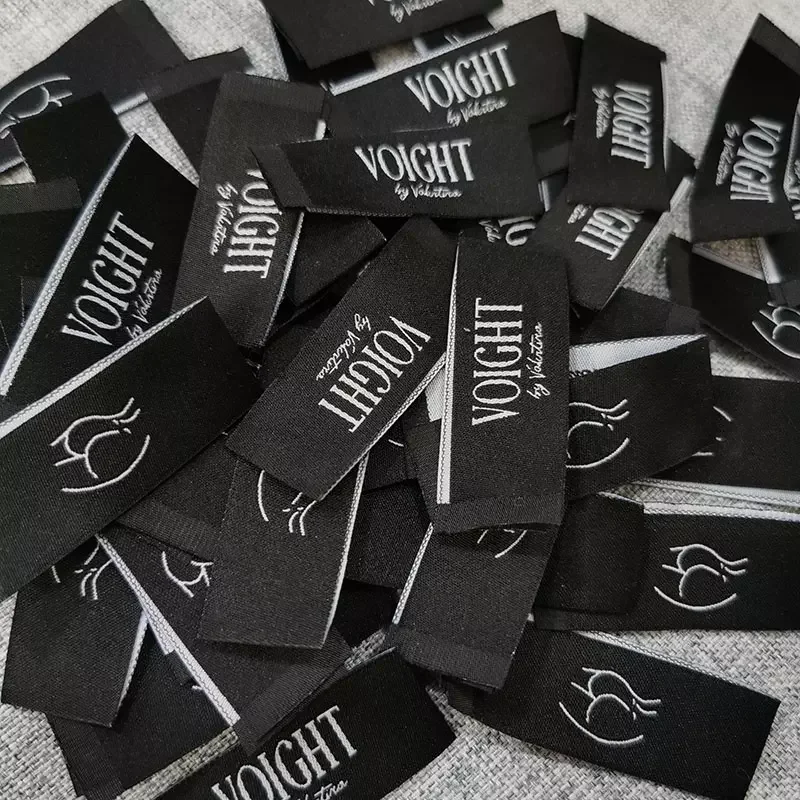 Factory Direct Custom Satin Clothing Tags with Branded Logo Printed Woven Labels for Garments Shoes Bags Personalized Design