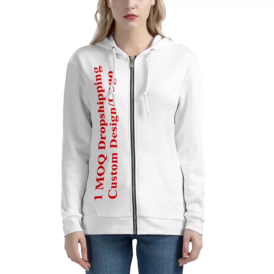 Sublimated printed Womens Hoodie zipper custom made Oversized Zipper hoodies Sweatshirt Heavy Cotton made zipper  Hoodie