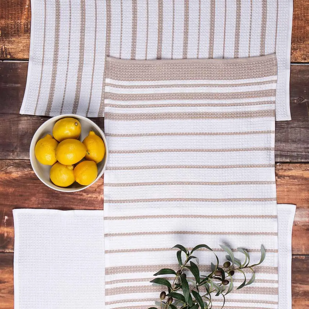 100% Cotton Waffle Weave Check Plaid Kitchen Towels Super Soft &Absorbent Dish Towels Drying Cloth Sustainable Reusable