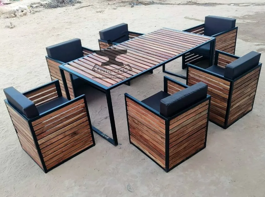 Cheap rectangular solid wood slab outdoor dining furniture chairs cafe wooden table top for de restaurant