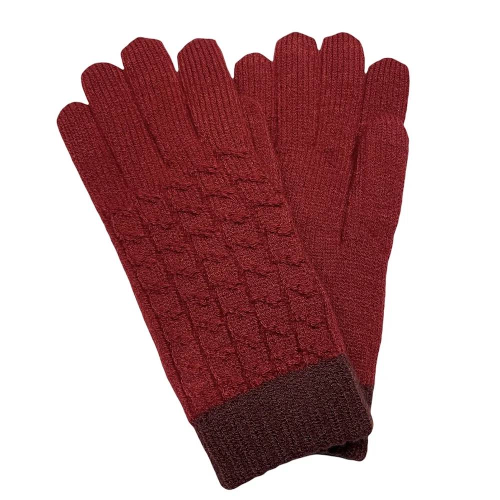 Cable knitted Winter warm women scarf hat & glove sets