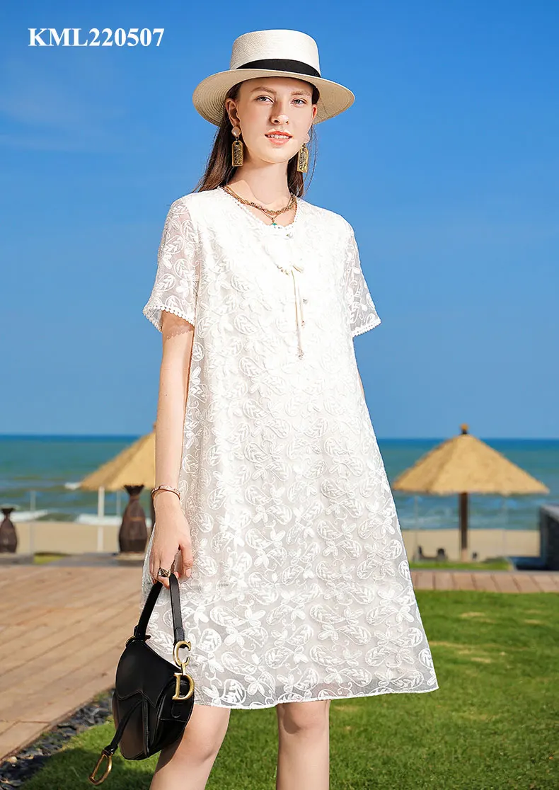 Wholesales bestseller elegant and grace white dress for lady