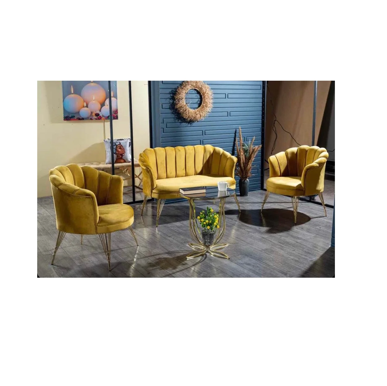 Трендовый бархатный диван Chesterfield наборы диванов популярные стульев Teatime ручной работы в Турции