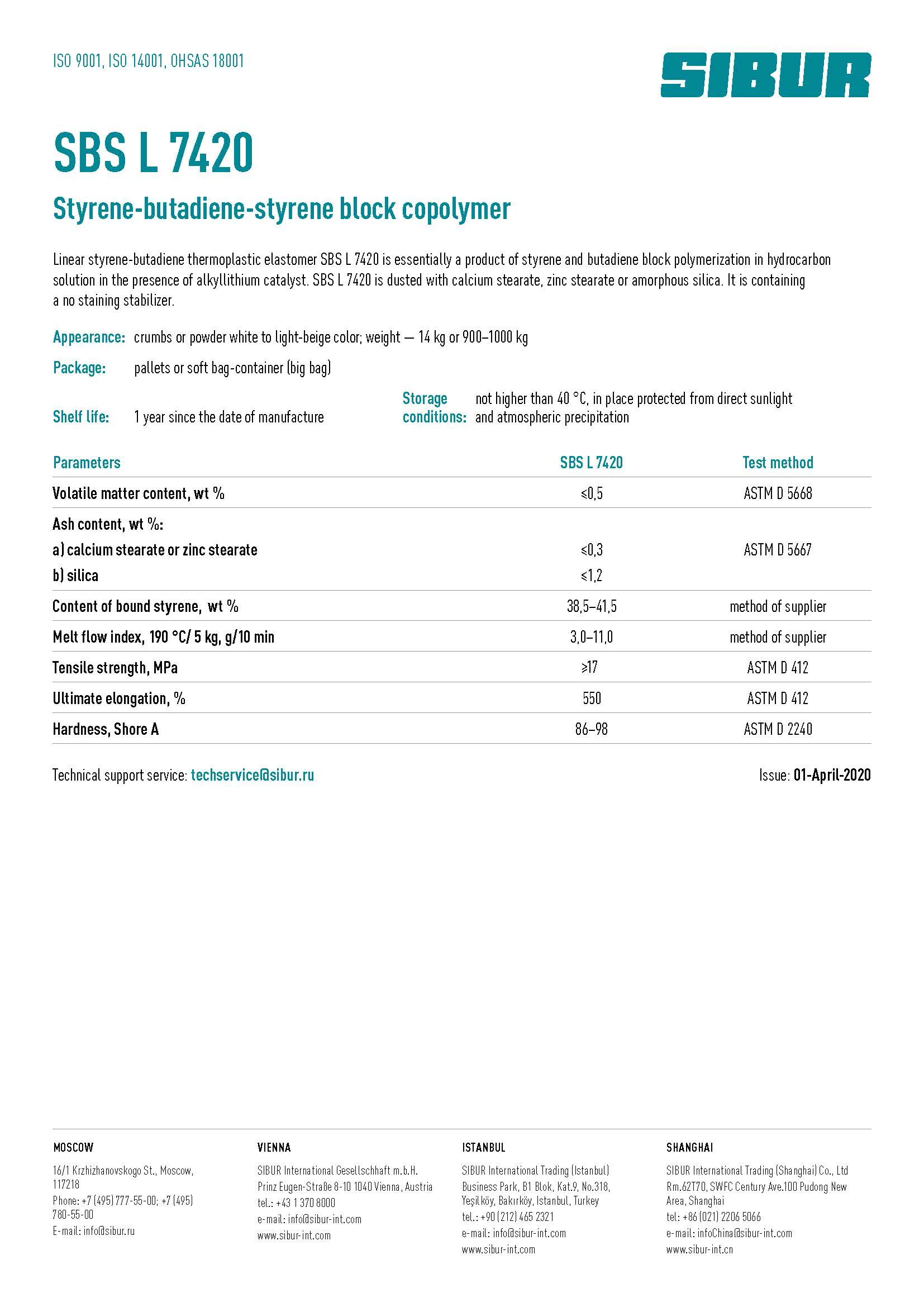 Стирол бутадиен сополимер SBS L 7420 гранулы для продажи оптом высококачественное полимерное сырье