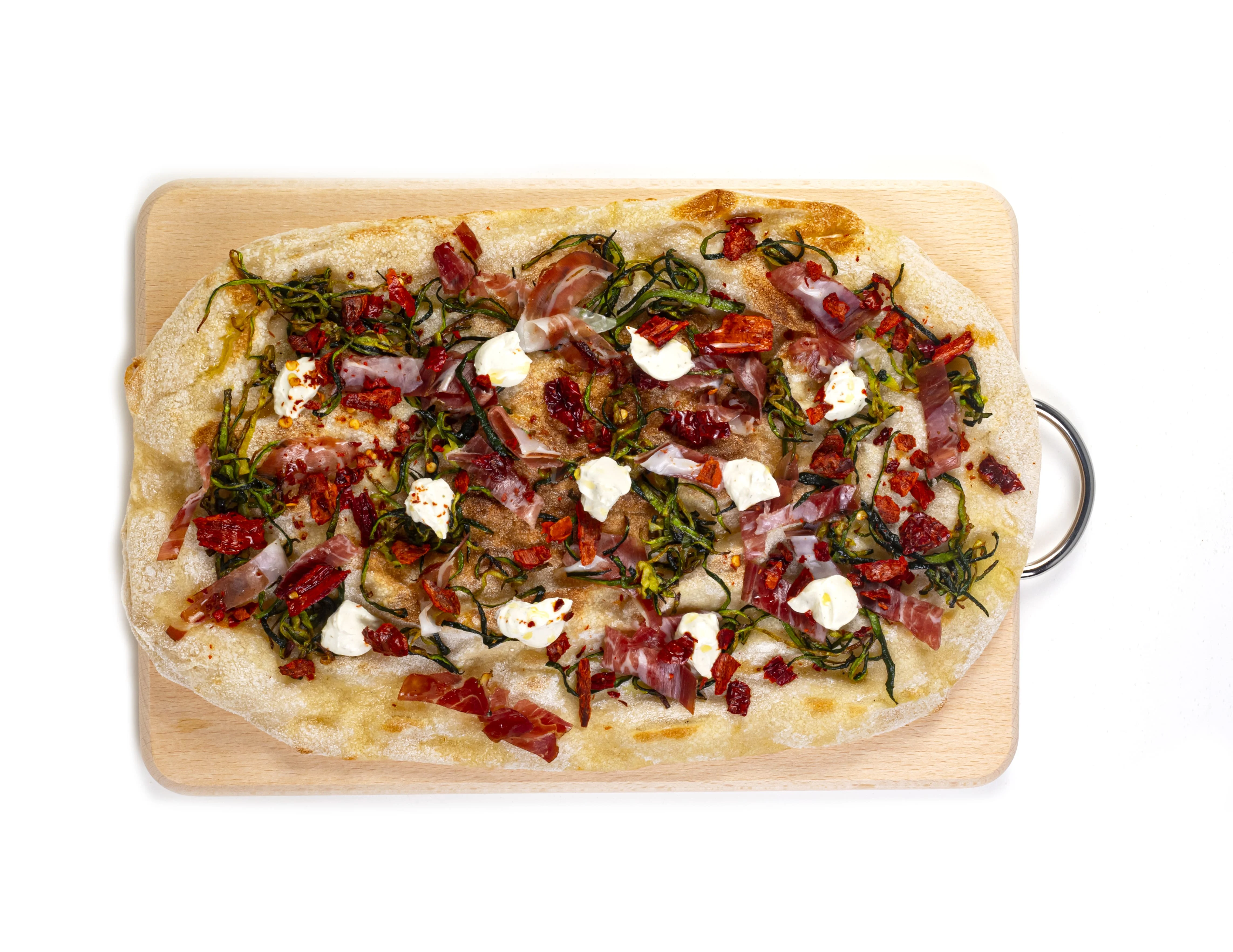 Frozen High quality Italian Precooked multigrain oval base shaped pizza 34x24 cm 250 gr to be garnished and baked in the oven