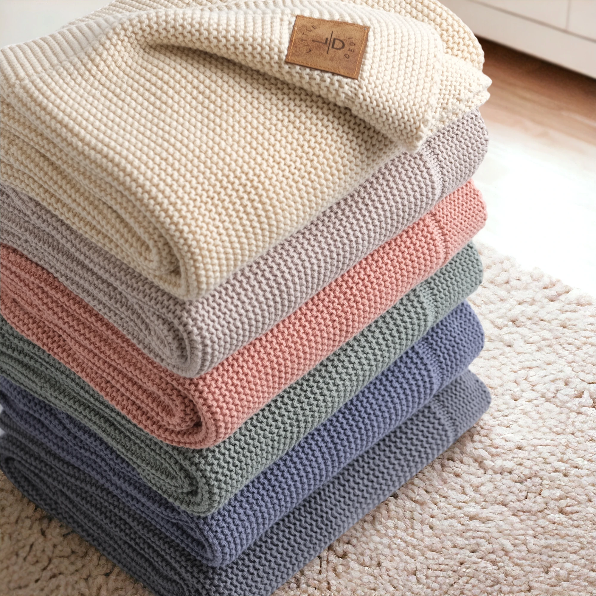 100% Organic Cotton ALINA Stone Blanket 80*100 Cm Hot Sale Baby and Kids Bed Crochet Cable Knit Special Knitted Baby Blanket