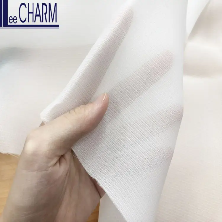 LIM012 Taiwan 100 Polyester Thick Quality Bridal Organza Material Fabric