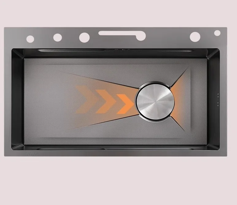 75 cm Sink Flying rain Waterfall Sink Household Dishwasher Basin Workstation stainless steel Kitchen Sink with Pull Out tap