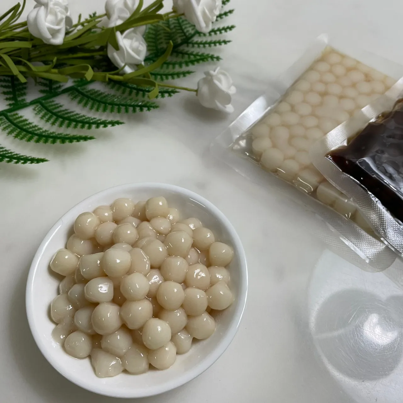 Taiwan bubble tea supplier high quality food 50g instant tapioca pearls