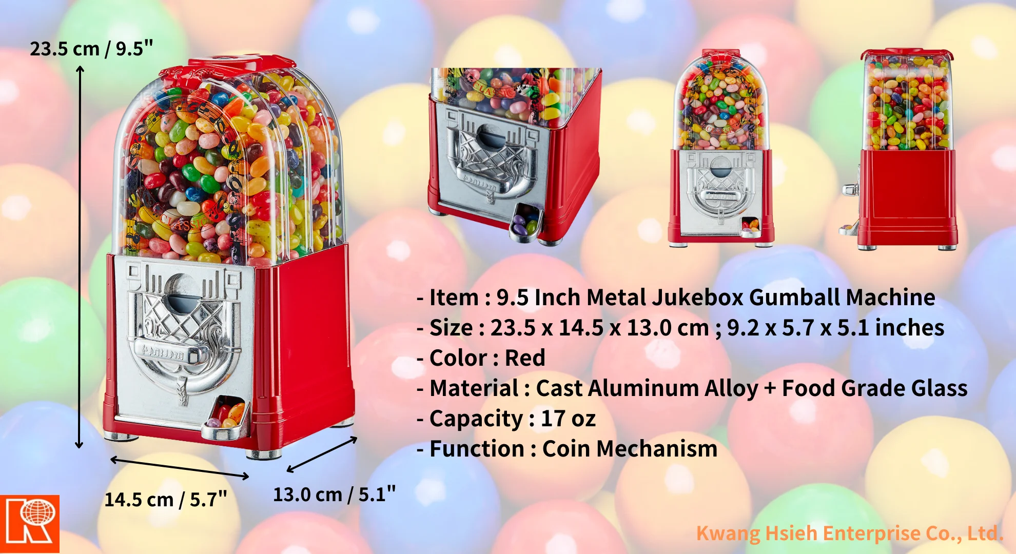 Kwang Hsieh Classic Jukebox Gumball Dispensing Machine