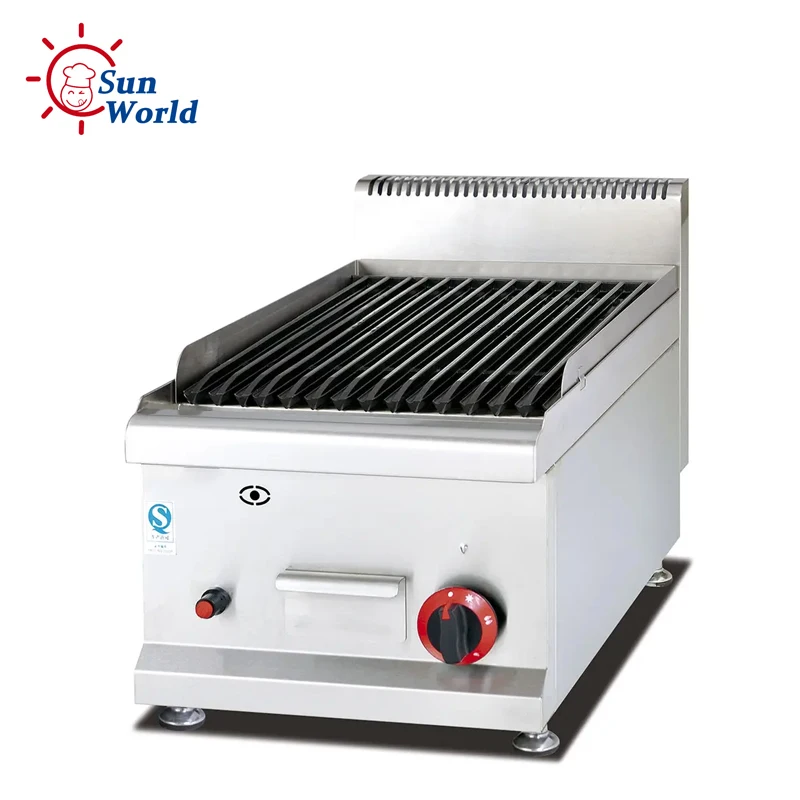 Restaurant Kitchen Commercial BBQ Lpg Gas Flat Burger Griddle Machine Contact Grill Sandwich Panini Maker