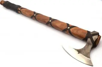 Custom Handmade Corban Steel Viking Camping Tamahawk Hatchet Axe With Wood Handle +Leather Sheath Christmas day Gift