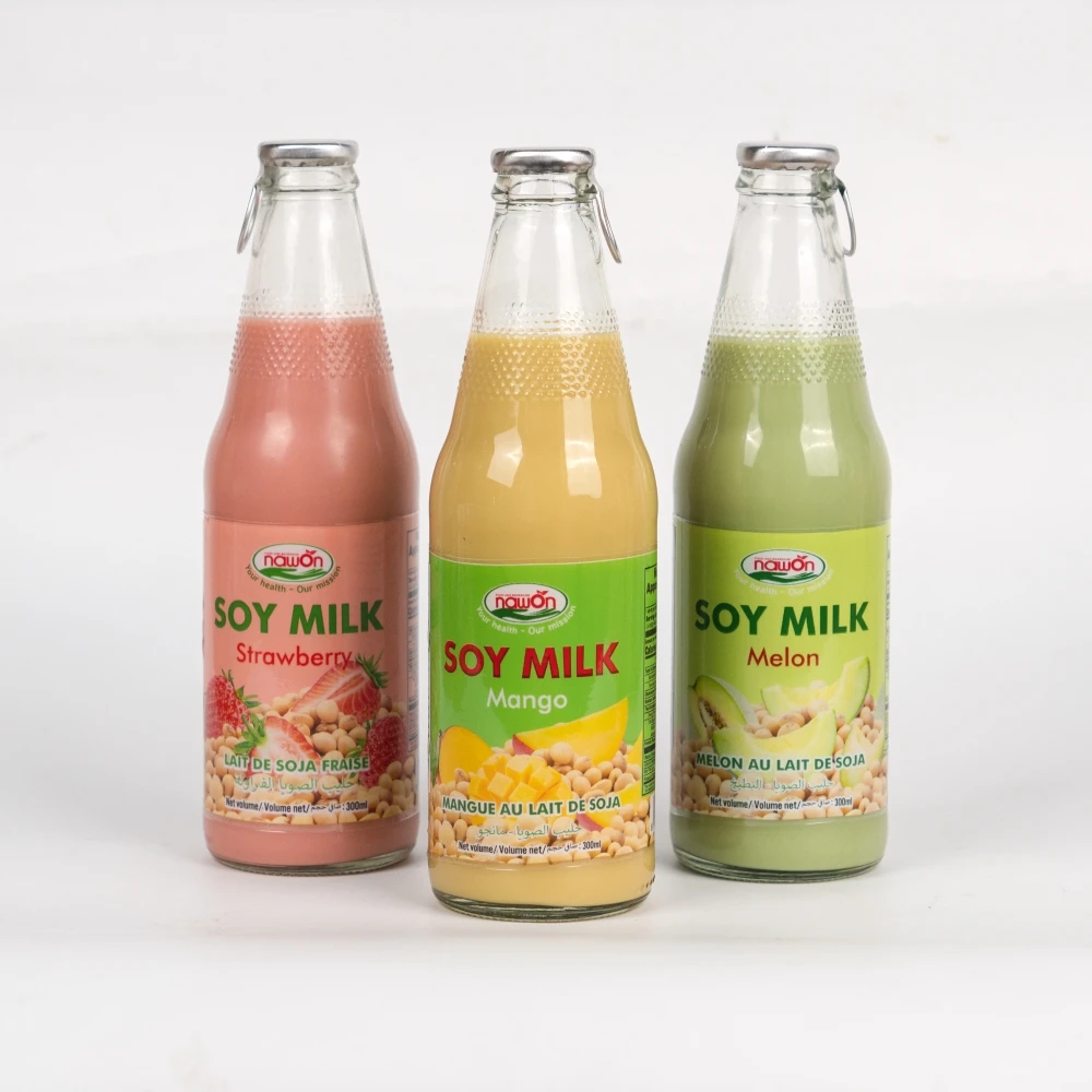 NAWON Soy Milk Good for Health 300ml Glass Bottle Delicious Vietnam Soya Milk Drink Wholesale Supplier Best Price