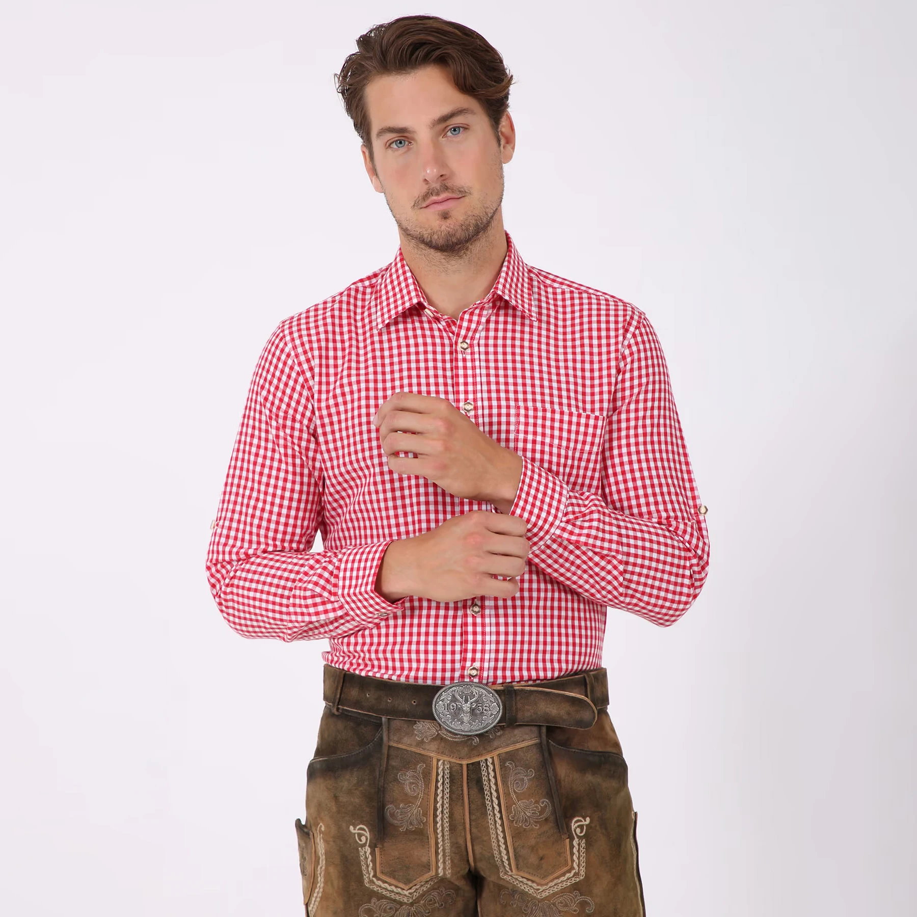 2024 Bavarian Cotton Long Sleeve High Quality Traditional Casual XL Best Wear Oktoberfest Custom Logo Print Wholesale Price